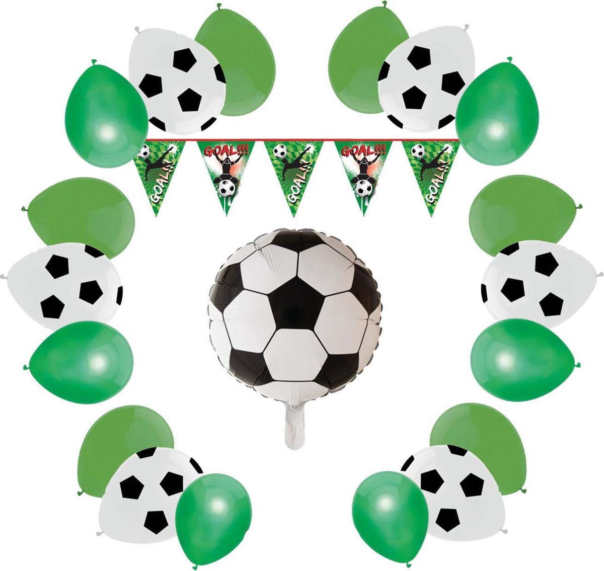 e-Carnavalskleding.nl Feestpakket Voetbal versiering | Voetbal pakket Small | Voetbal Kinderfeest pakket S