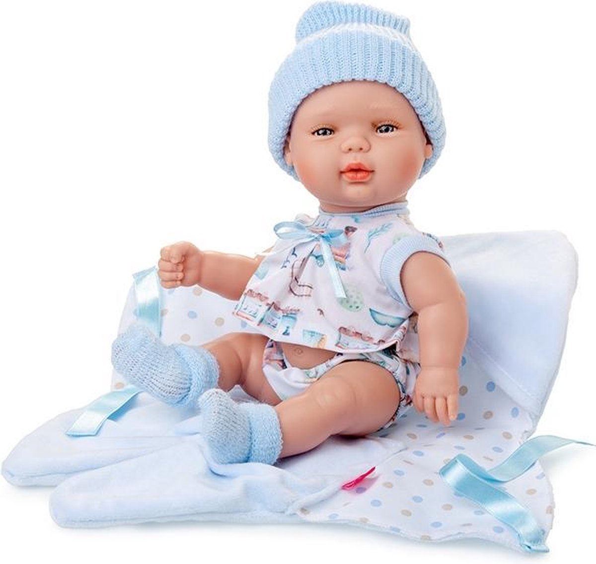 Berjuan Babypop Baby Smile Meisjes 30 Cm Vinyl/textiel Blauw