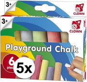 5x pakjes Clown stoepkrijt 6 stuks