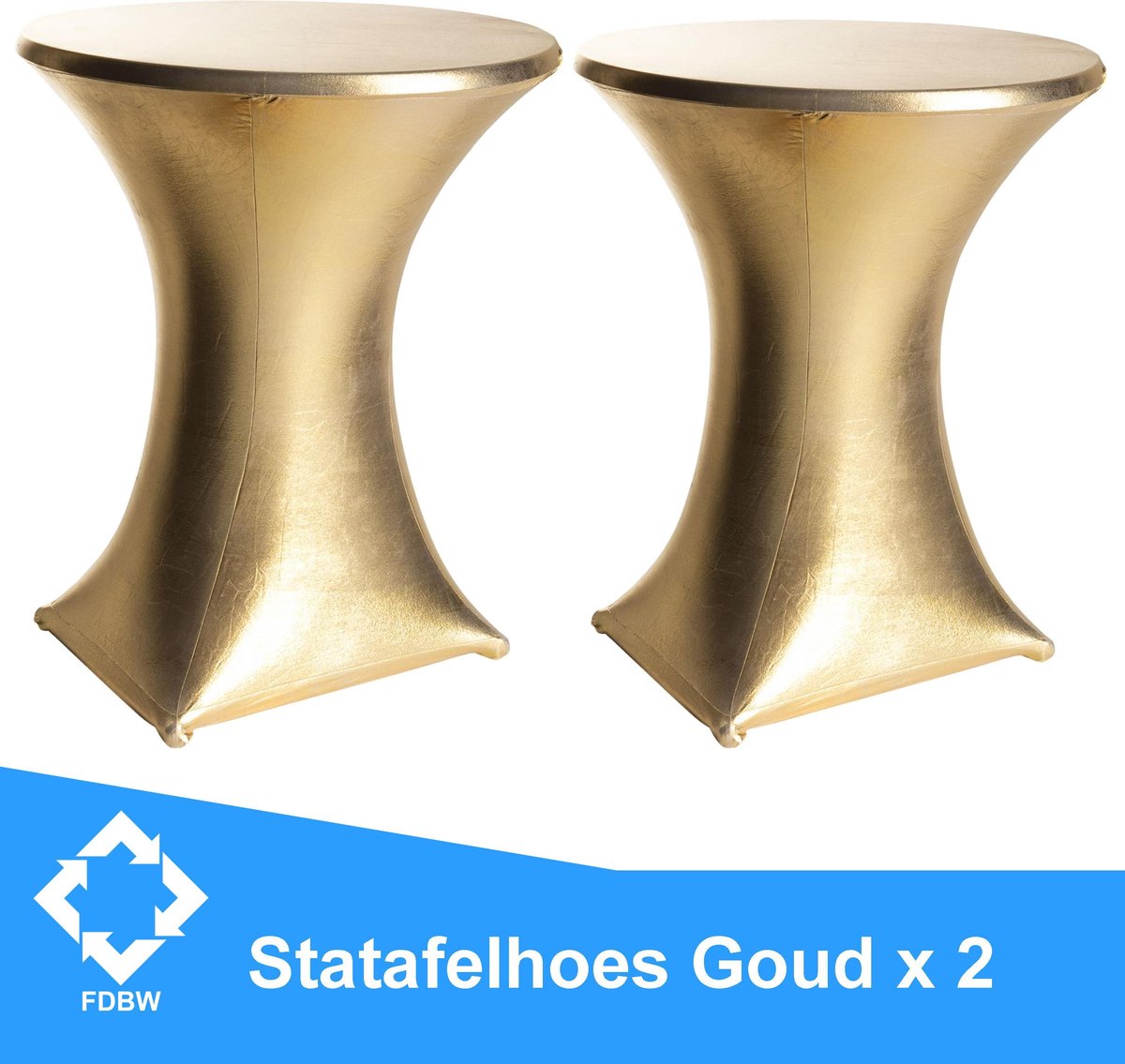 Statafelrok Luxe Goud x 2 - ∅80 x 110 cm  - Statafel Tafelrok set van 2 - Statafelhoes