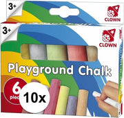 10x pakjes Clown stoepkrijt 6 stuks