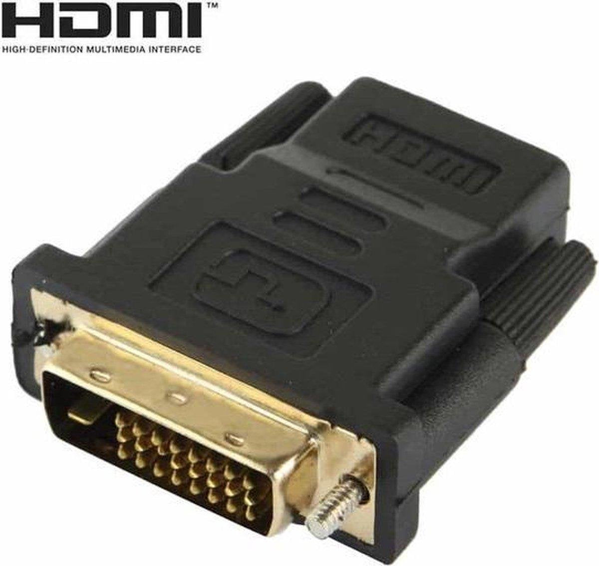 Garpex® DVI 24+1 Male naar HDMI Female Adapter - HDMI Female naar DVI 24+1 Male Connector Support 1080P