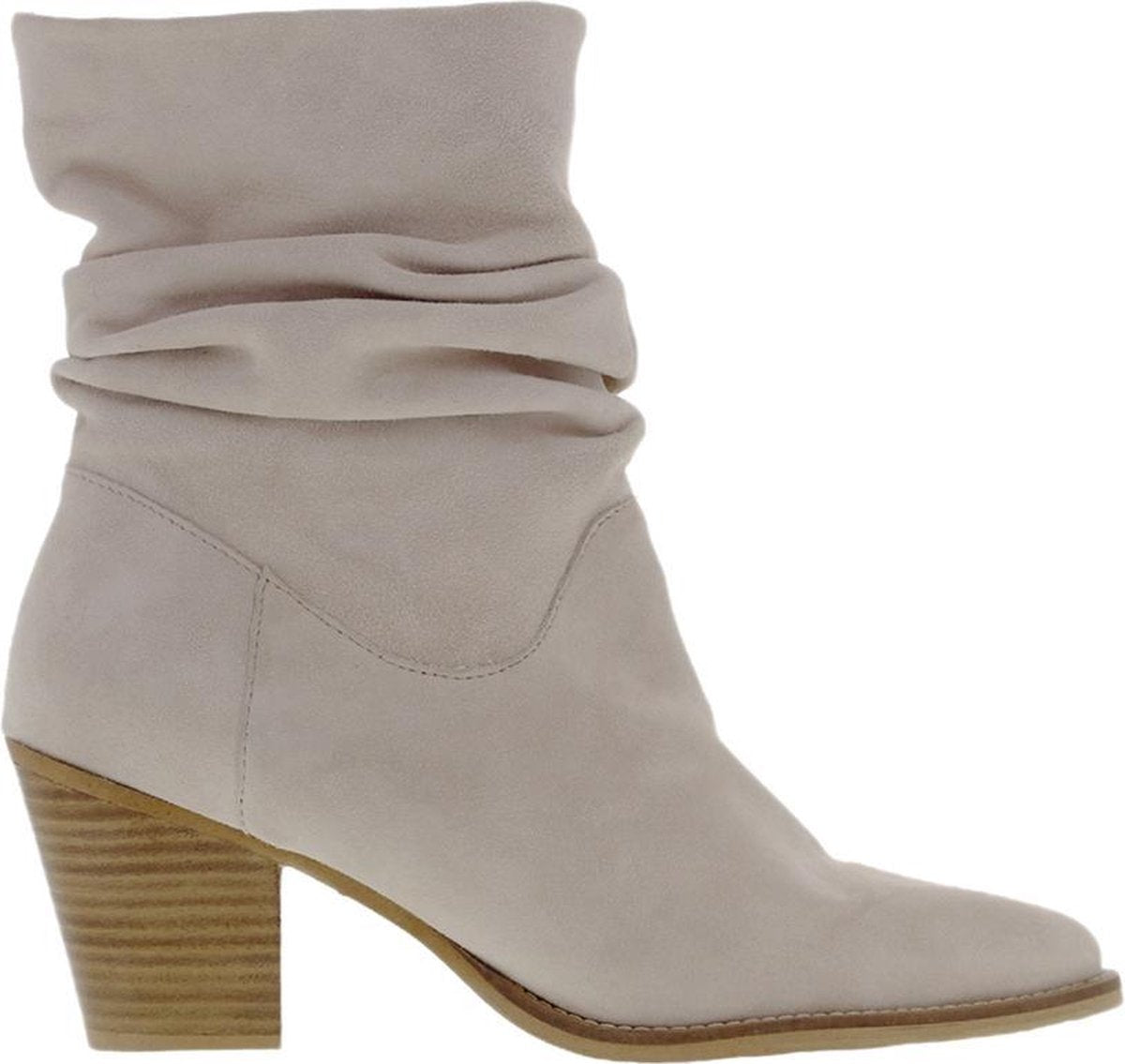 Tango | Ella western 21-b nude suede wrinkle boot - natural heel/sole wooden heel/sole | Maat: 40