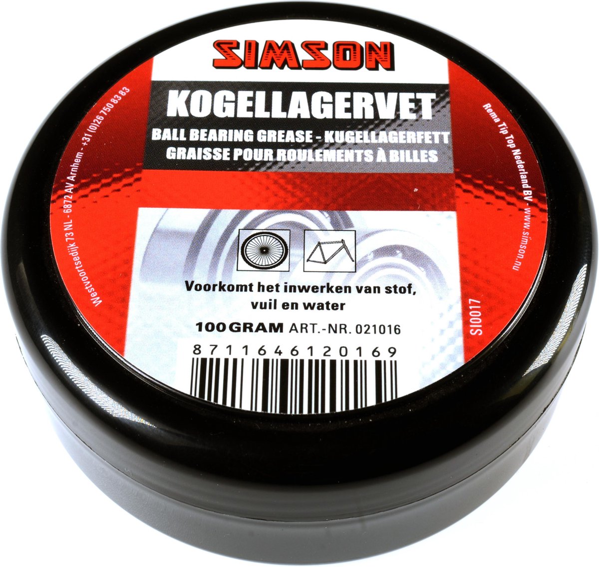 Simson kogellagervet zwart