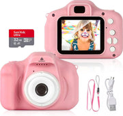AyeWay Digitale Kindercamera HD 1080p - Vlog Camera voor Kinderen - Digitaal Kinderfototoestel - Klein Formaat Speelgoed Camera - Roze