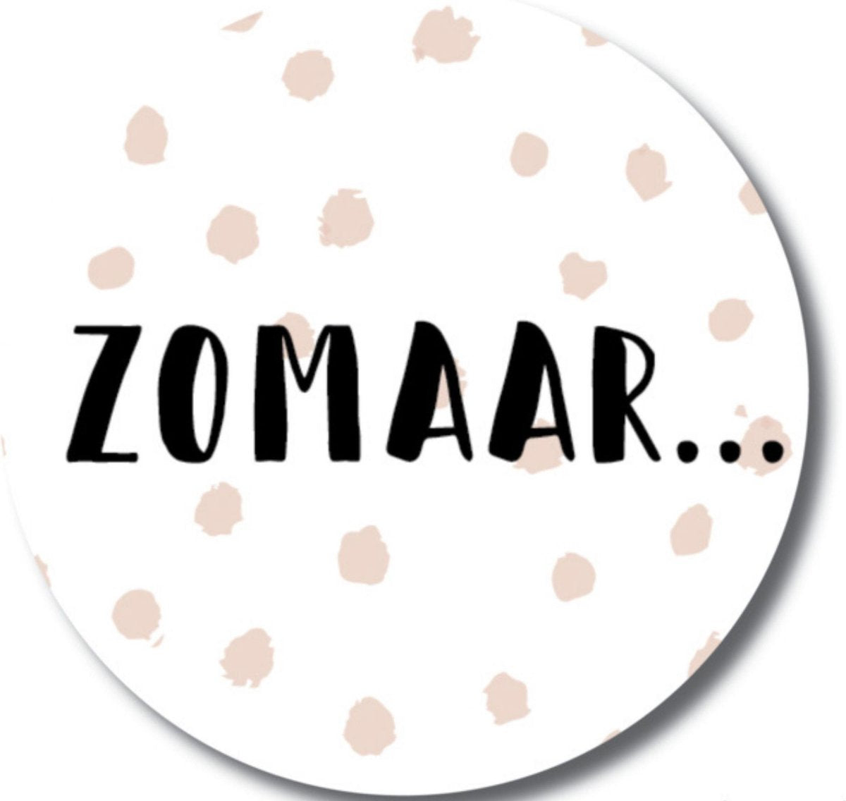 Cadeausticker Zomaar 25 stuks - Sluitsticker - Traktatiesticker Zomaar - Wensetiket - rond 45 mm - Zwart Roze Wit - 25 stuks - Sticker Zomaar - Traktatie sticker