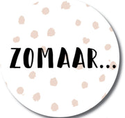 Cadeausticker Zomaar 25 stuks - Sluitsticker - Traktatiesticker Zomaar - Wensetiket - rond 45 mm - Zwart Roze Wit - 25 stuks - Sticker Zomaar - Traktatie sticker