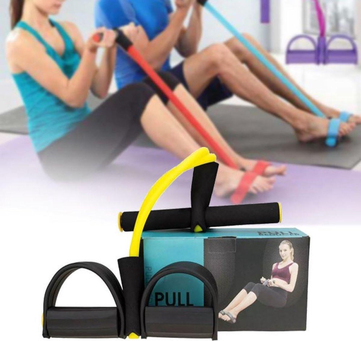 Resictance Band Fitness Elastiek Met Handvat Thuis Fitness