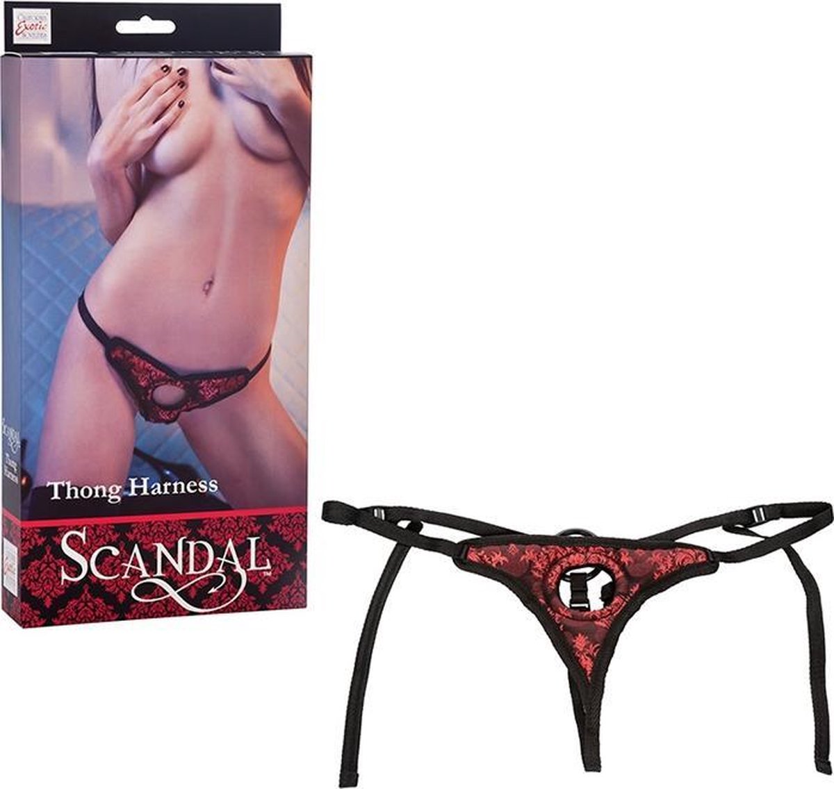Scandal Thong Harness - Red - Pantie -