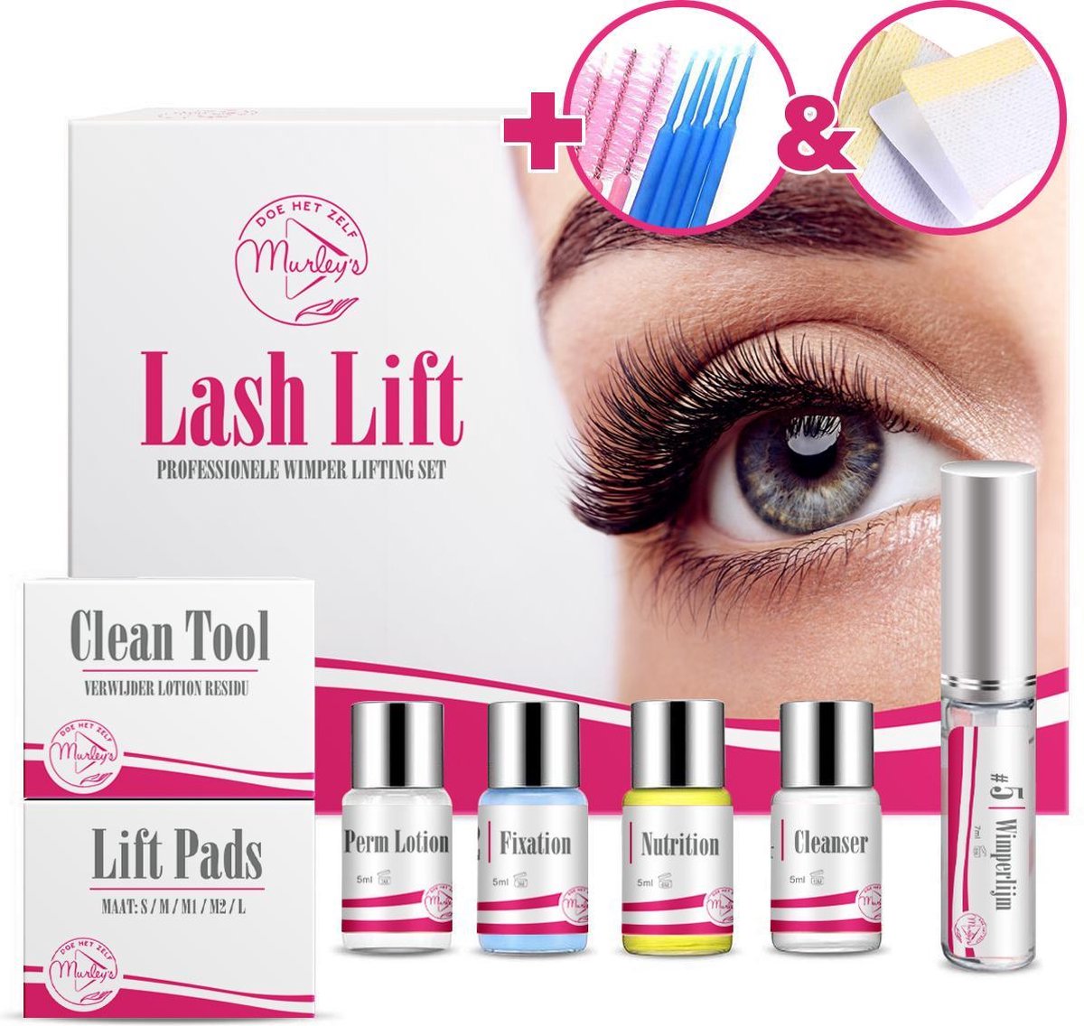 MURLEY’s Lash Lift Professionele Wimperlifting Set - Eyelash Lifting Kit - Wimperlift - Lashlift - 8 Weken Lang Perfect Gekrulde Wimpers - Geen Wimperkruller meer nodig