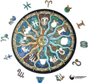 Luminero™ Houten Zodiac Jigsaw Puzzel - A5 Formaat Puzzel - Unieke 3D Puzzels - Huisdecoratie - Wooden Puzzle - Volwassenen & Kinderen