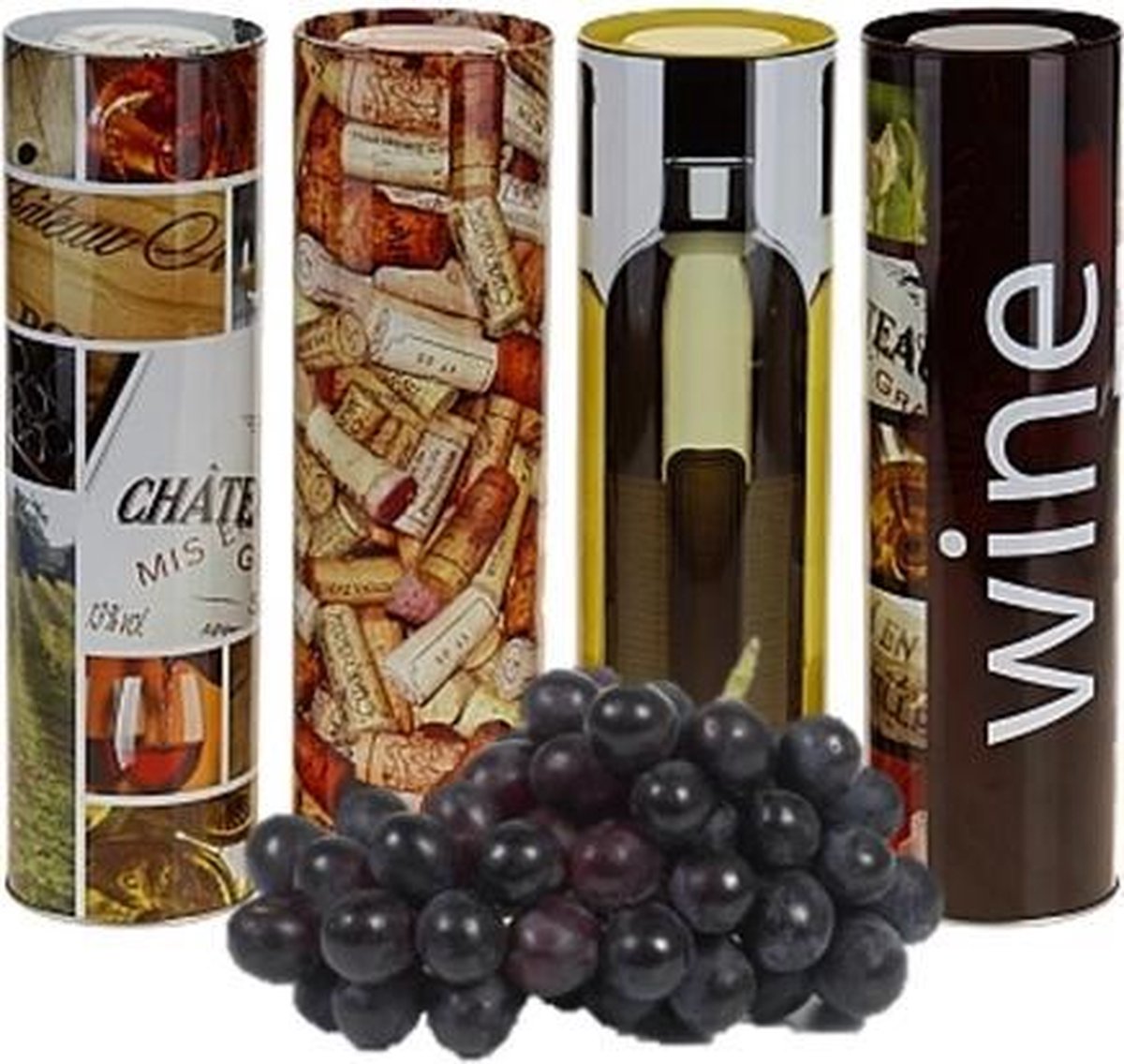 Vaderdag aanrader: set 4 wijn geschenkblikken