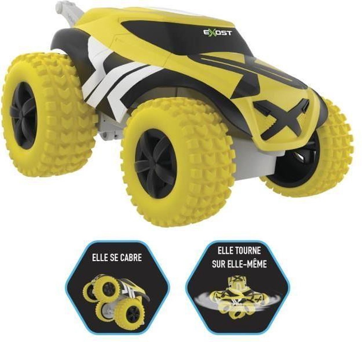 EXOST - Mini Fold XS gele en zwarte auto met afstandsbediening - Schaal 1:34