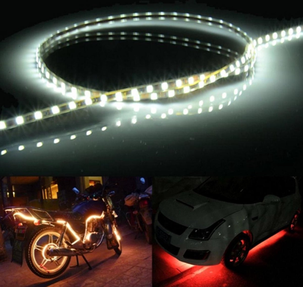 5 STUKS Flow Style 45 LED 3528 SMD Waterdichte flexibele autostrooklamp voor autodecoratie