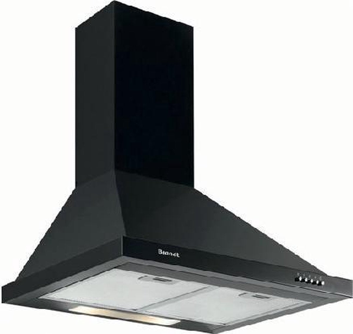 Brandt AD1006B Muurmontage Zwart 600m³/uur afzuigkap