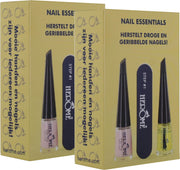 Herome Nail Essentials (Geel) –Voordeelverpakking 2 stuks– Herstel Droge en Geribbelde Nagels – Complete Set met Base Coat