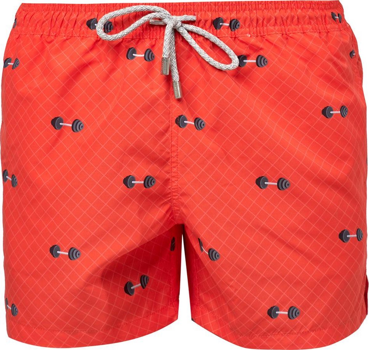 DUMBBELL Sneldrogende Zwembroek Heren met Mesh Binnenbroek en Drie Zakken - Zachte en Comfortabele Zwemshort Heren / Zwembroeken Heren - Waterafstotende Zwembroek Mannen / Herenmode van Premium Stof - Rood - L (EU 44)