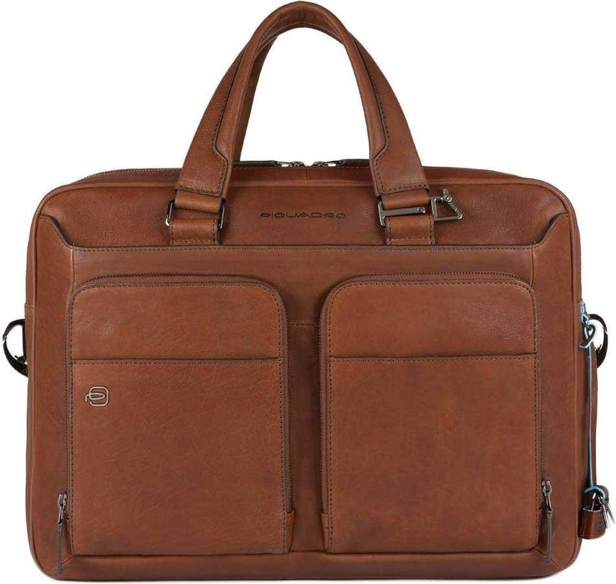 Piquadro Laptoptas Black Square Leer - cognac