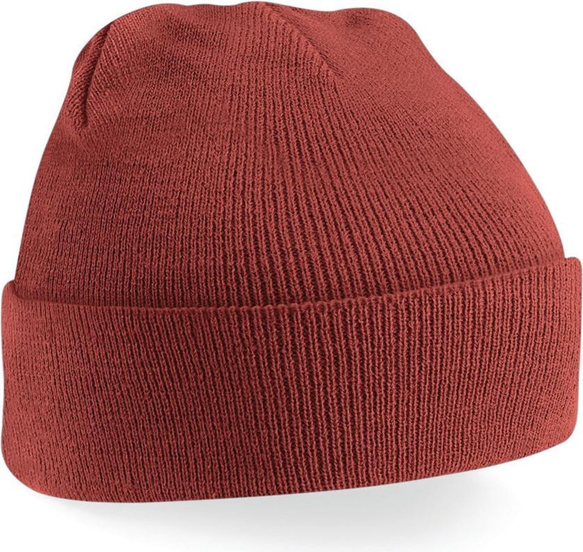 wintermuts orange rust| klassieke gebreide muts in 30 verschillende kleuren| tweelaags gebreid