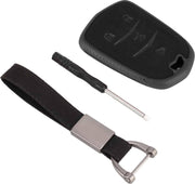 Auto stroomden plastic sleutel beschermhoes vier knoppen voor Cadillac (zwart)