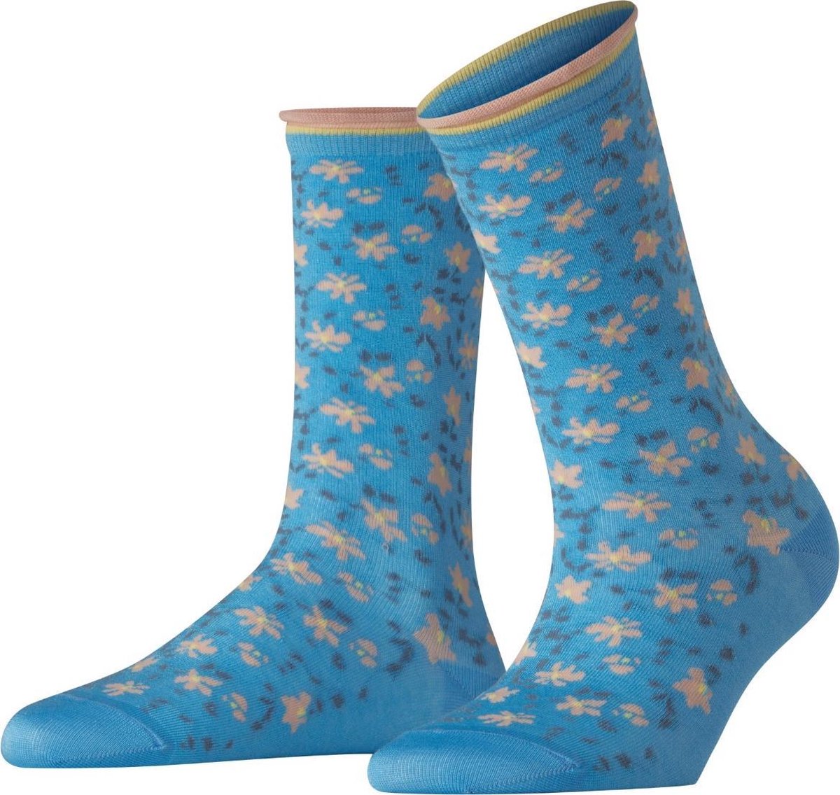Esprit Romantic Flower Sokken Dames 17296 - Meerkleurig 6546 Morning sky Dames - 39-42