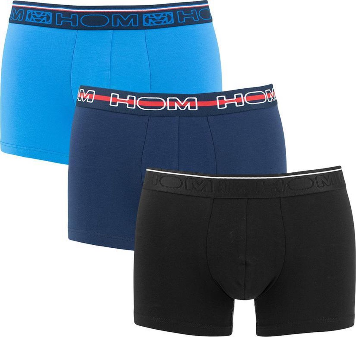 HOM boxer briefs nikolas 3P zwart & blauw - M