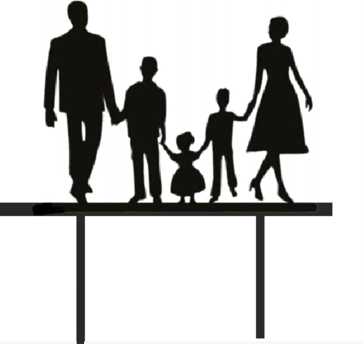 Taart Topper bruiloft / Man / Vrouw / 2 jongens / meisje / taarttopper gezin / huwelijk / trouwen