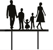 Taart Topper bruiloft / Man / Vrouw / 2 jongens / meisje / taarttopper gezin / huwelijk / trouwen