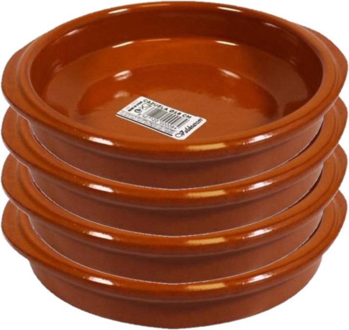 Set van 16x stuks tapas bakjes/schaaltjes Alicante met handvatten 16 cm - Tapas serveerschalen/borden/ovenschalen