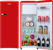 Amica AR5222R - Retro Koelkast met vriesvak 4**** - Rood Hoogglans - H 144 cm