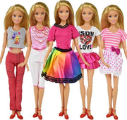 Poppenkleertjes - Geschikt voor Barbie - Set van 5 outfits voor modepoppen - 3 jurkjes