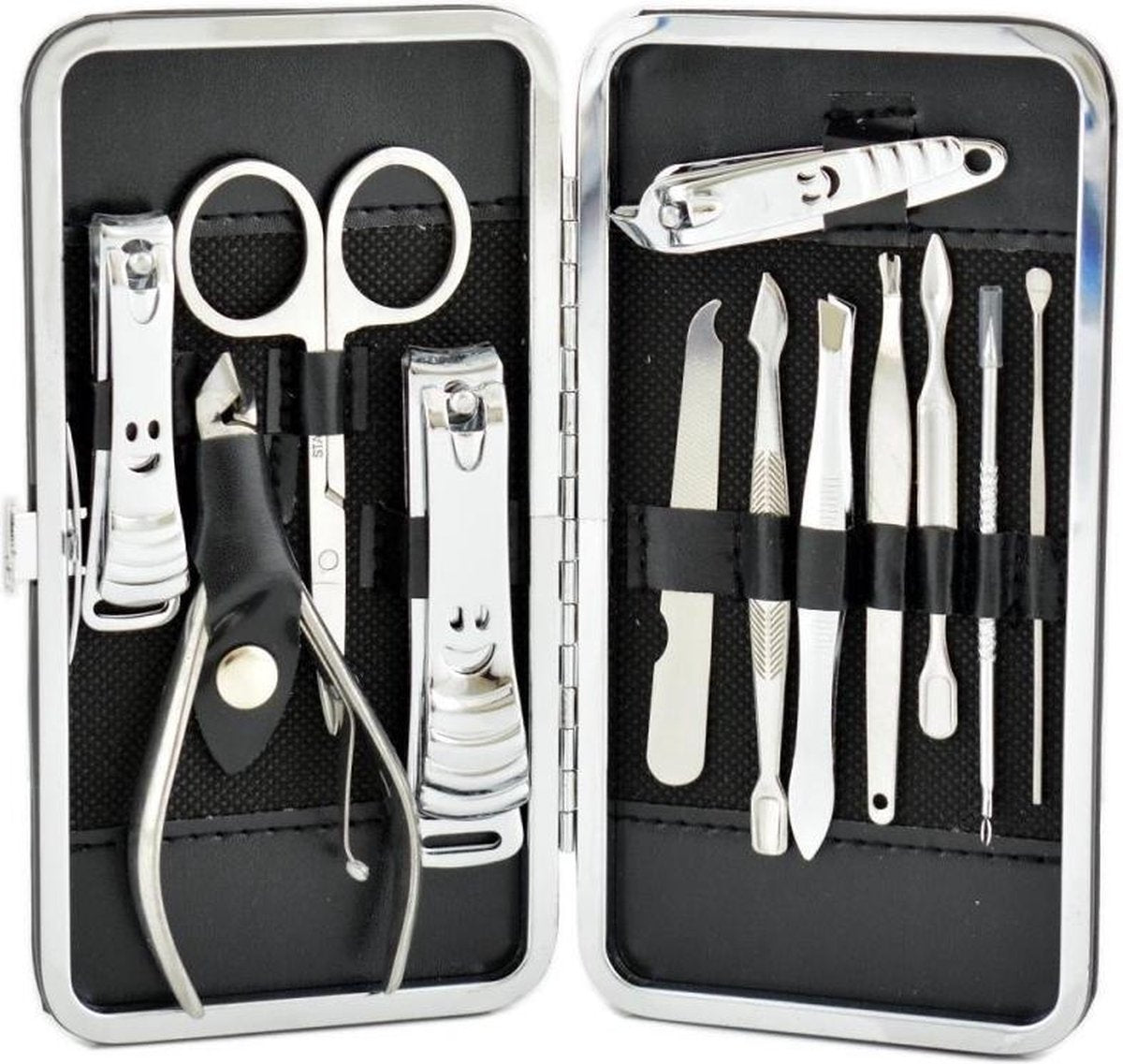 N&N Manicure Pedicure RVS Behandelingsset  - 13 Delig + Gratis Etui