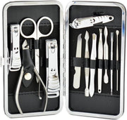 N&N Manicure Pedicure RVS Behandelingsset  - 13 Delig + Gratis Etui