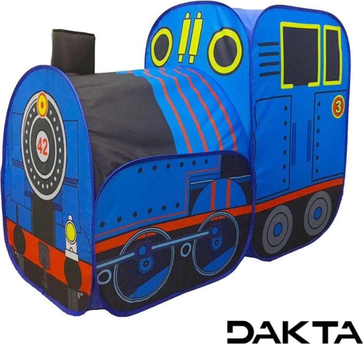 Dakta® Speeltent Trein | Speelhuis | Speeltunnel | Speelgoed | Jongens / Meisjes | voor Kinderen | Pop Up Speeltentje | Blauw