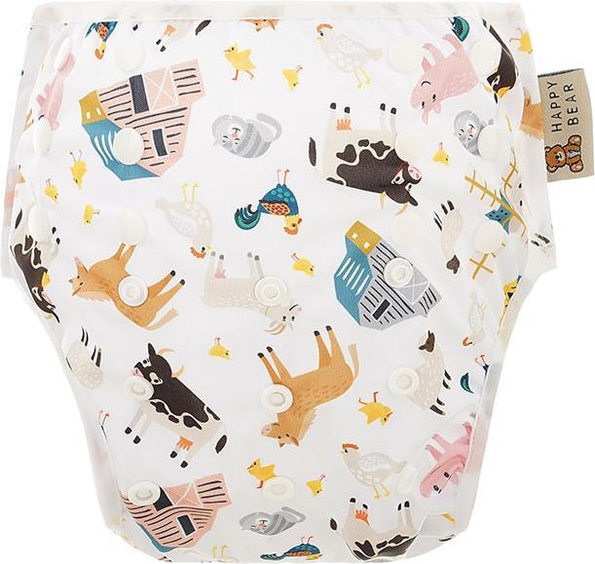 HappyBear - Zwemluier Boerderij | 0-3 jaar - Wasbaar - Onesize