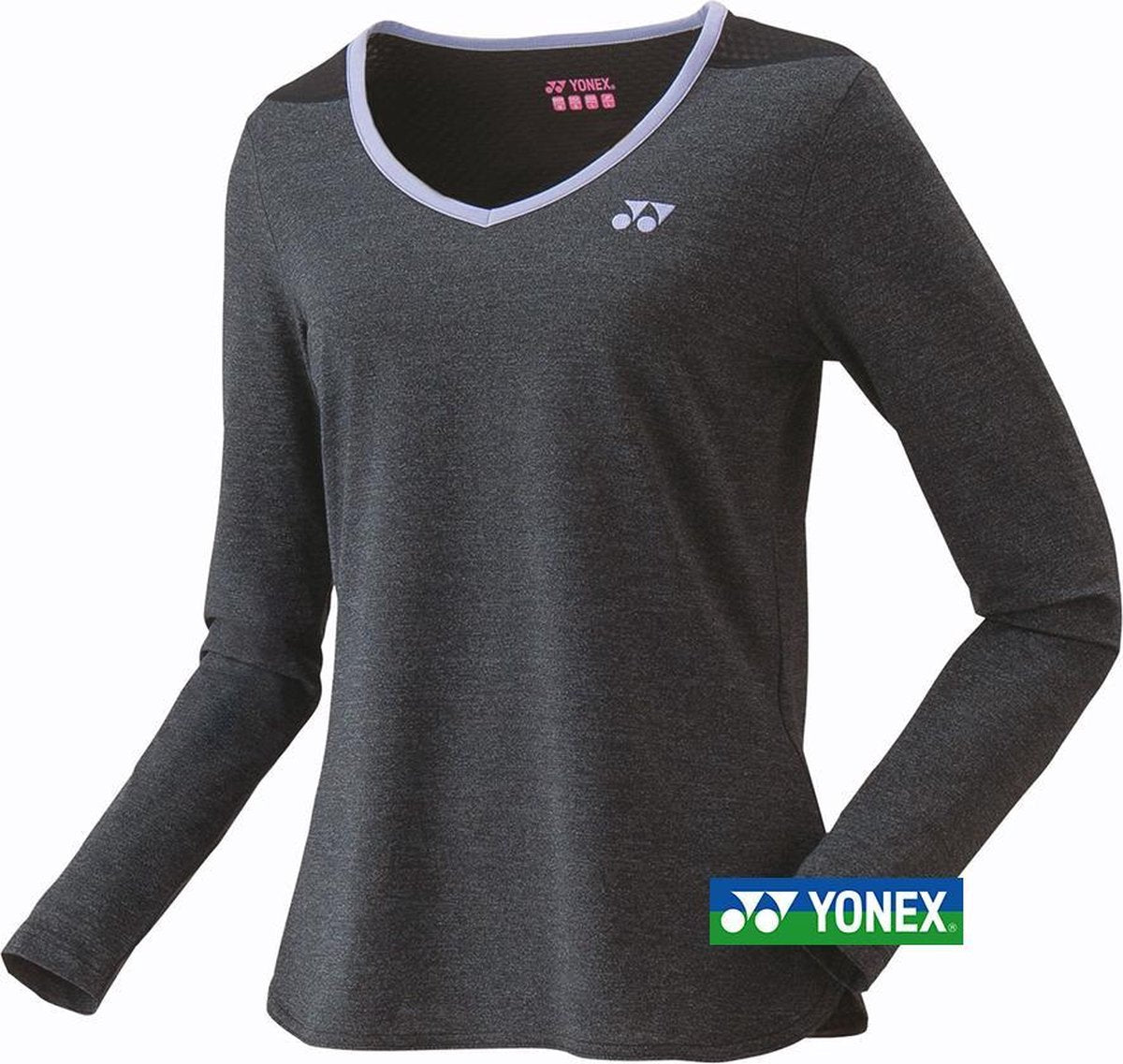 Yonex 16366 dames long sleeve - zwart/lila - maat S
