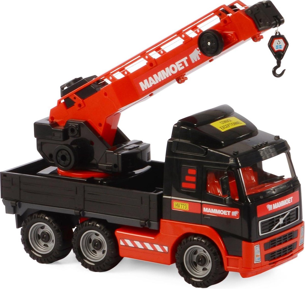Polesie Mammoet Kraanwagen Volvo 52x19x37 cm rood en zwart 1450636