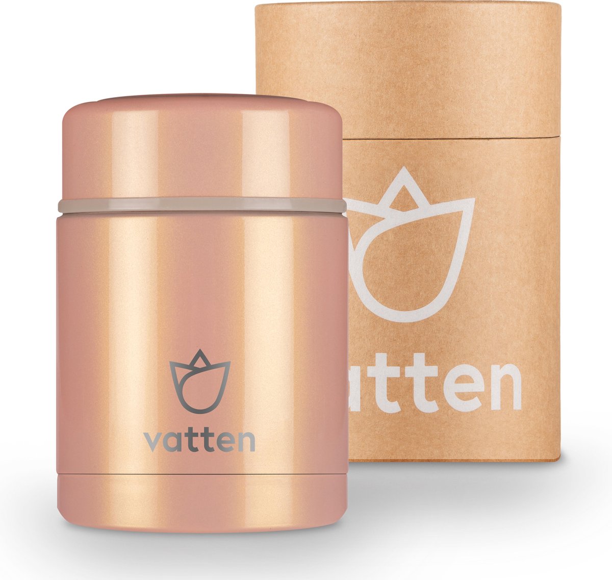 Vatten® Premium RVS Food Jar - Roze - 400ml - Lunchbox - Voedselcontainer