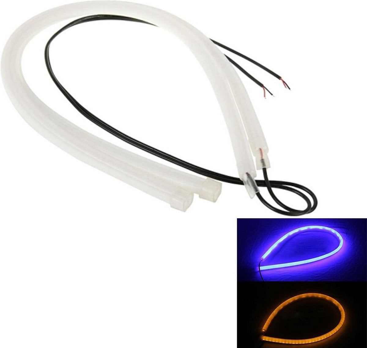 2 STKS 12V 30cm Auto-dagrijverlichting Zachte artikellamp (geel licht + blauw licht)