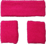 Neon zweetband hoofd en pols roze