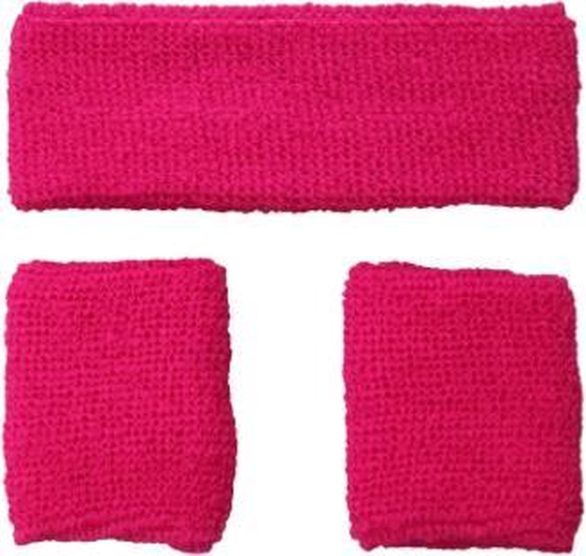 Neon zweetband hoofd en pols roze