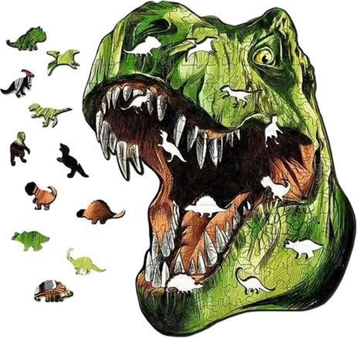 Luminero™ Houten Dinosaurus Jigsaw Puzzel - A4 Formaat Puzzel - Unieke 3D Puzzels - Huisdecoratie - Wooden Puzzle - Volwassenen & Kinderen