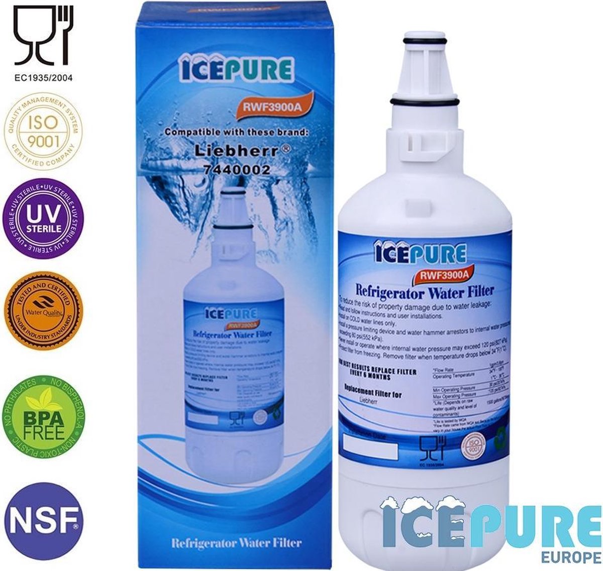 Liebherr Waterfilter 7440002 van Icepure RWF3900A