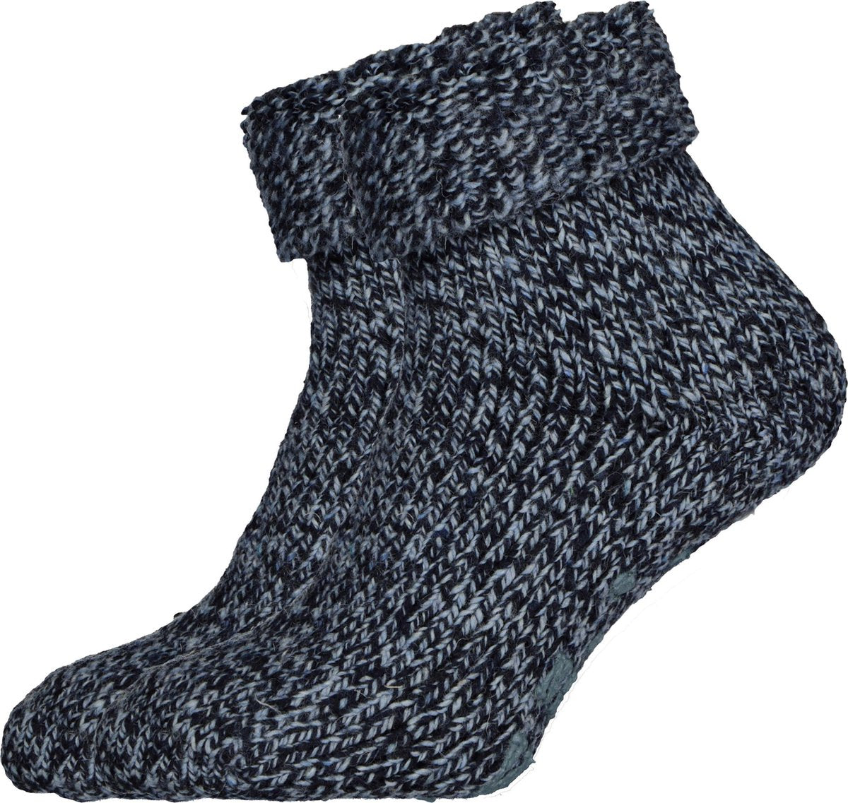 Homepads huissokken wol - blauw gemêleerd -  Maat: 39-42