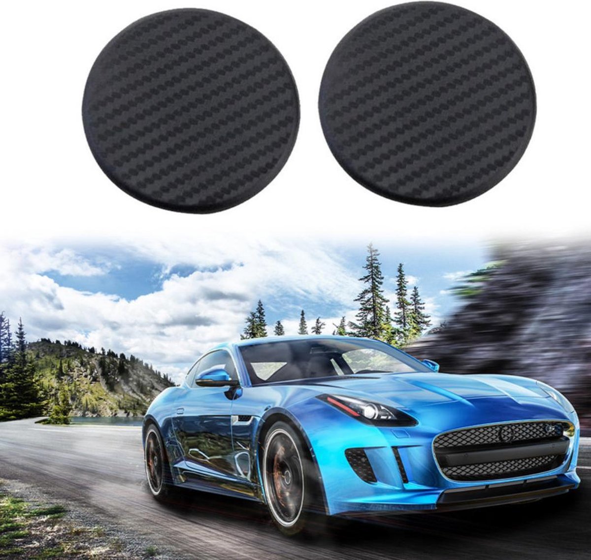 Hiden | Auto Cup Holder Mats - Auto Cup Houders - Auto accessoires - Drankhouder Auto - Pads - Grip | 2 stuks