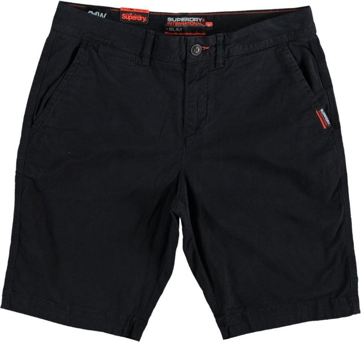 Superdry donkerblauw zacht slim fit chino short stretch twill katoen - Maat W28
