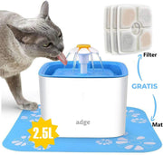 Adge Drinkfontein Voor Kat/Hond Incl. 3 Filters - Wit/Blauw - 2