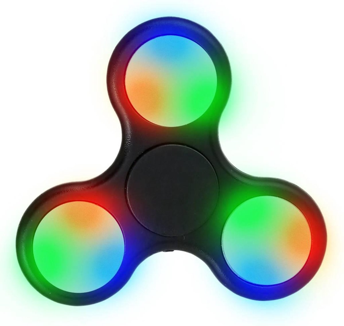 4 Hand Spinners met LED verlichting in rood blauw en zwart