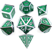 Dice set Dungeons Dragons Metal Dice set Silver green - Dobbelstenen