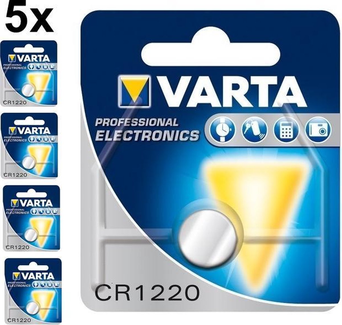 5 Stuks - Varta Professional Electronics CR1220 6220 35mAh 3V knoopcelbatterij